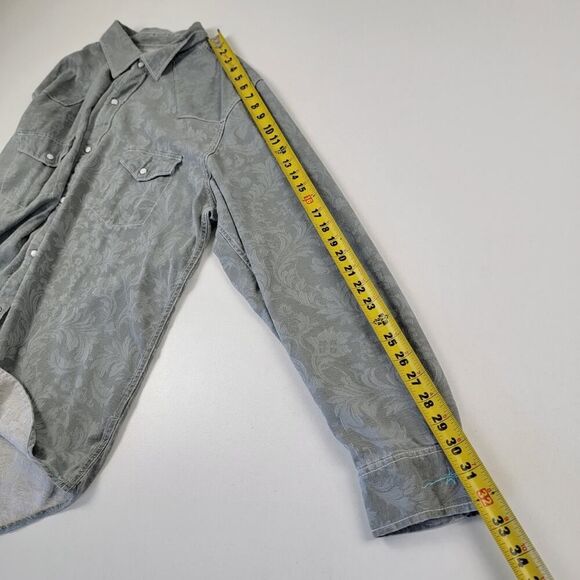 Ryan Michael Shirt Mens XXL 2XL Pearl Snap Long Sleeve Western Silk Blend - Picture 8 of 11